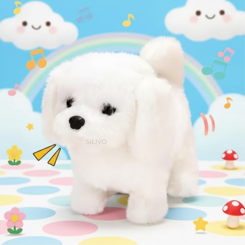 MOONTOY Interactive Walking Hopping Puppy Toy with Sounds | Jumping Dog with Wiggling Ears, Twitching Nose & Mouth | Educational Plush Pet Toy for Babies & Kids (Multi Color) - Image 1