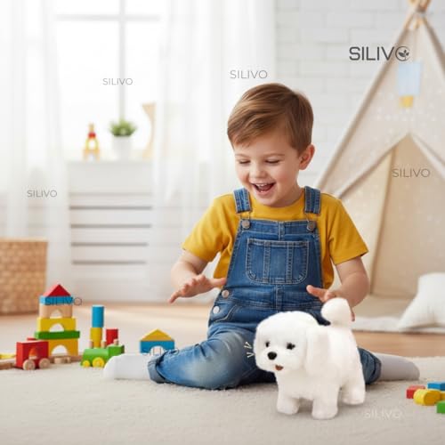MOONTOY Interactive Walking Hopping Puppy Toy with Sounds | Jumping Dog with Wiggling Ears, Twitching Nose & Mouth | Educational Plush Pet Toy for Babies & Kids (Multi Color) - Image 5