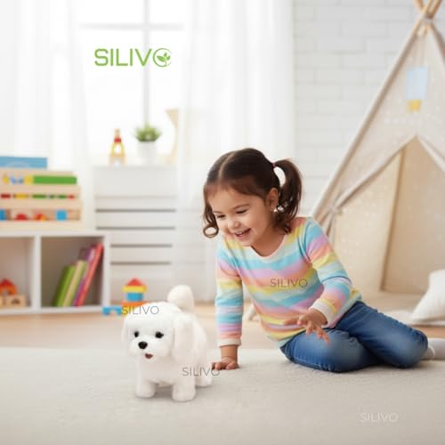 MOONTOY Interactive Walking Hopping Puppy Toy with Sounds | Jumping Dog with Wiggling Ears, Twitching Nose & Mouth | Educational Plush Pet Toy for Babies & Kids (Multi Color) - Image 4