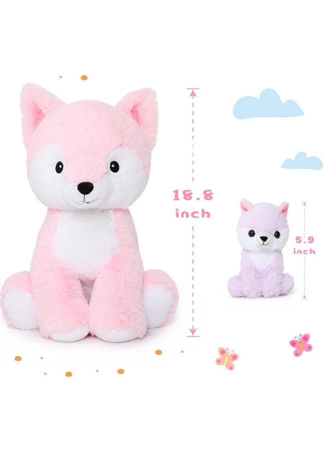 Fox Stuffed Animals Plush Toys, Soft Stuffed Fox Mommy & Babies Set, Fox Plush Toy Large Size, 19In - Image 5