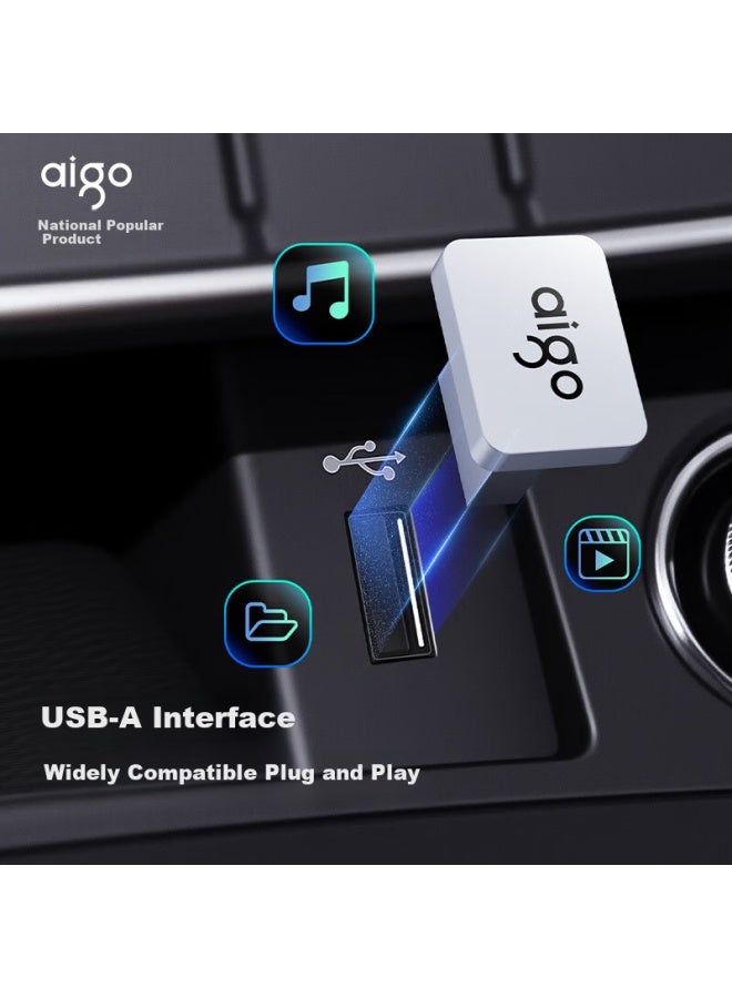 aigo Aigo 32Gb Usb2.0 Car Flash Drive C1A Mini Version, Silver, Usb-A Metal Car Drive, Laptop Office Usb Stick - Image 2