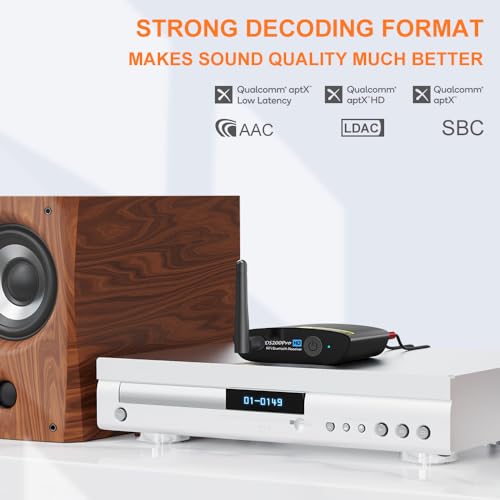 1Mii HiFi Bluetooth 5.3 Music Receiver for Home Stereo with LDAC, Bluetooth Audio Adapter with Audiophile DAC aptX HD, RCA Optical Output for AV Receiver or Stereo Amplifier - DS200Pro - Image 2