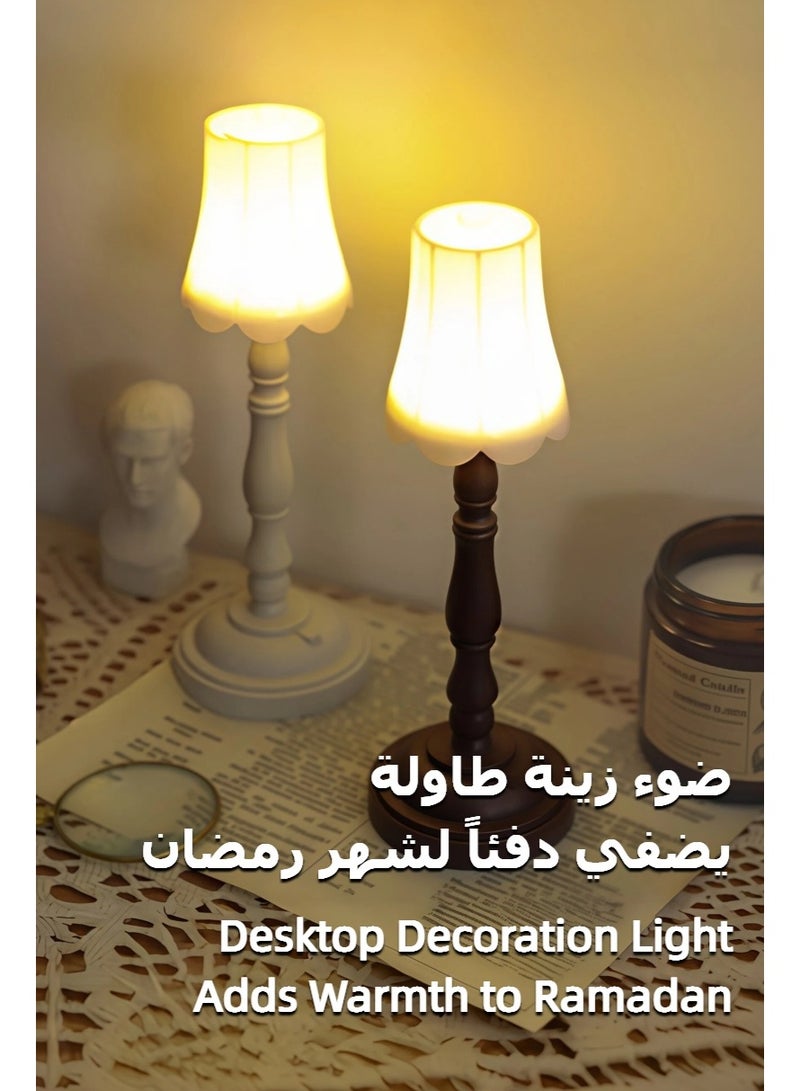 Cordless Table Lamp Set of 2 table lamps Creative Atmosphere Battery Operated Vintage American Lamp LED small Night Lamp for Ramadan Home Decoration/Party - Image 2