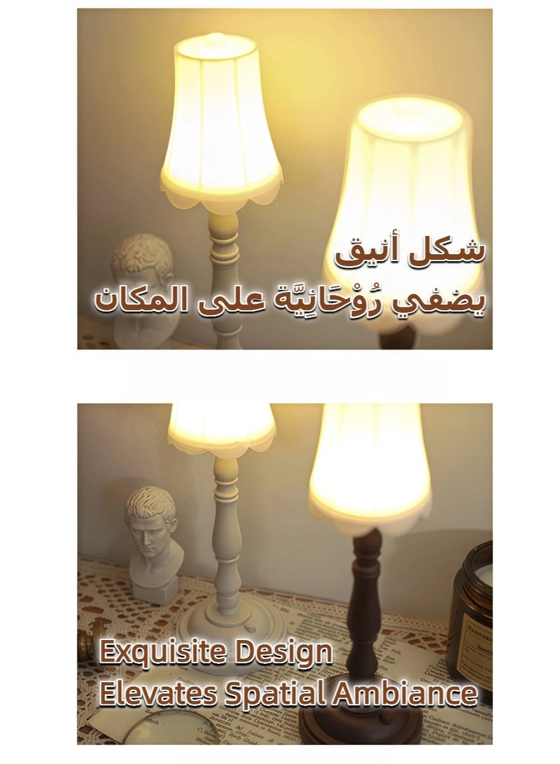 Cordless Table Lamp Set of 2 table lamps Creative Atmosphere Battery Operated Vintage American Lamp LED small Night Lamp for Ramadan Home Decoration/Party - Image 5