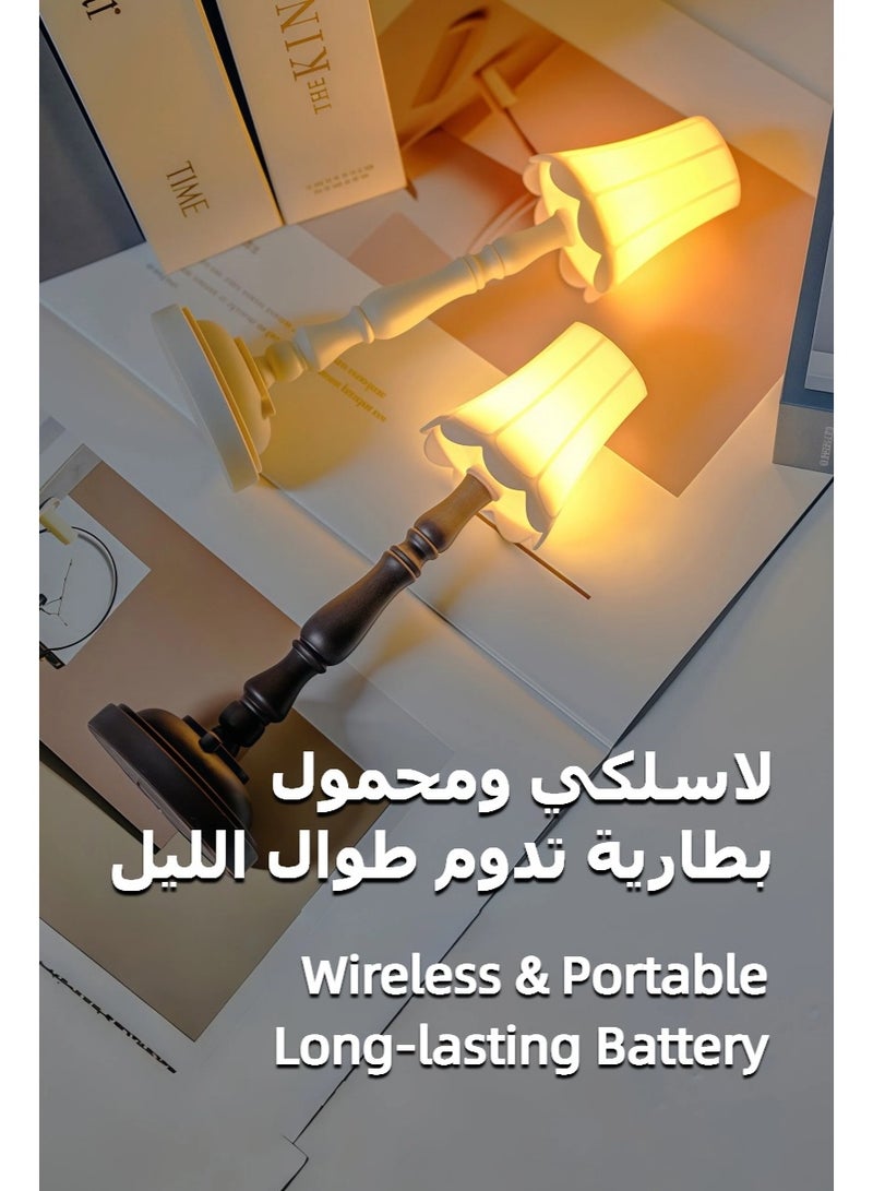 Cordless Table Lamp Set of 2 table lamps Creative Atmosphere Battery Operated Vintage American Lamp LED small Night Lamp for Ramadan Home Decoration/Party - Image 3