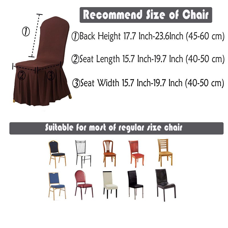 Dimatic Dimatic Dining Room Chair Covers Set of 2  Stretch Parsons Slipcovers with Skirt Super Fit Spandex Chair Seat Protector Cover for Dining Room  Hotel  Ceremony (Brown) - Image 5