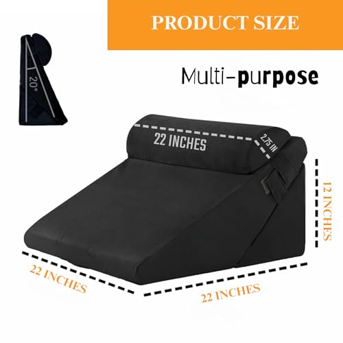 CUSHIO Lap Desk & Wedge Combo for Laptops, Study and Reading | Memory Foam Adjustable Wedge with Headrest for Back Support & Lap Desk Pillow-Gaming & Reading Pillow (Black) - Image 2