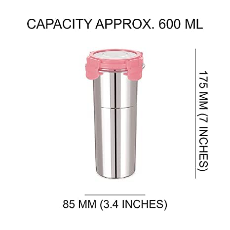 KIDINGTON Stainless Steel Straws and Cleaning Brush with Stainless Steel Lid Stainless Steel Fusion Glass Tumbler600 ML with Straw - Image 2