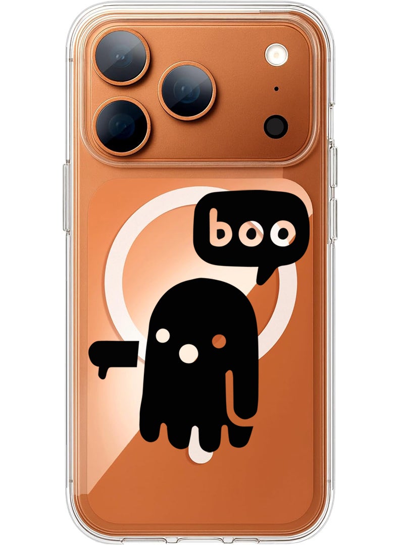 Theodor Magnetic Case for Apple iPhone 17 Pro Max Compatible with MagSafe Wireless Charging, Shockproof Phone Bumper Cover - Boo - Black - Image 1