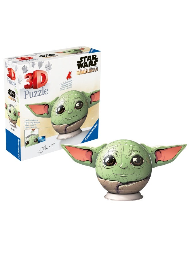 Ravensburger لعبة بازل ثلاثية الأبعاد من ستار وورز مانديالوريان غروغو 72 قطعة | كرة بقطر 13 سم مع آذان قابلة للإرفاق وحامل عرض - لا حاجة للصمغ، تجميع سهل بنقرة واحدة | 11556-3 - Image 1