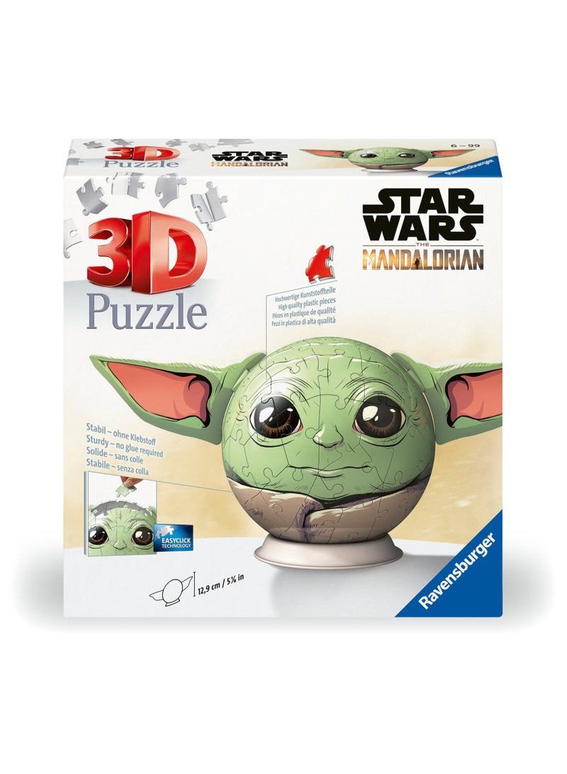Ravensburger لعبة بازل ثلاثية الأبعاد من ستار وورز مانديالوريان غروغو 72 قطعة | كرة بقطر 13 سم مع آذان قابلة للإرفاق وحامل عرض - لا حاجة للصمغ، تجميع سهل بنقرة واحدة | 11556-3 - Image 3