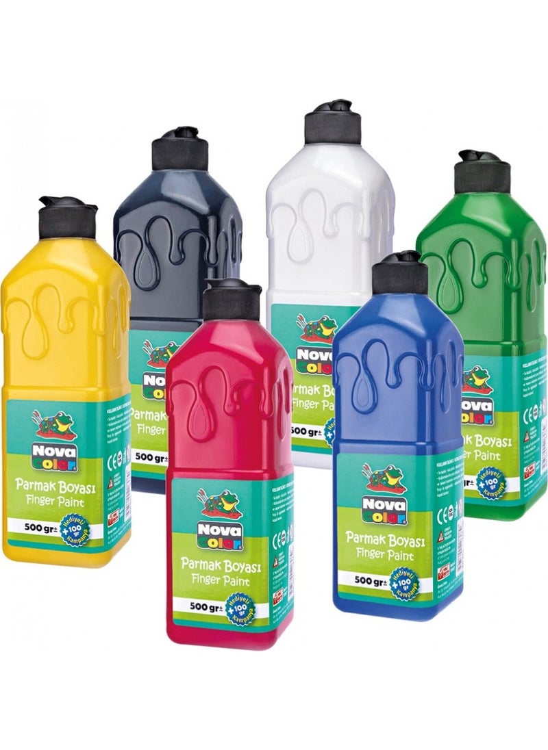 Nova Color - Finger Paint 6 Colors 500 gr Set NC-784 - Image 1