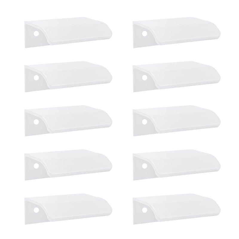 Tsnamay مجموعة تسناماي من 10 قطع، مقابض سطحية بيضاء مقوسة بطول 11.65 بوصة، مقابض حواف بيضاء لأدراج الأثاث، مقابض مخفية للخزائن، قطر الفتحة 10.08 بوصة / 256 مم - Image 1