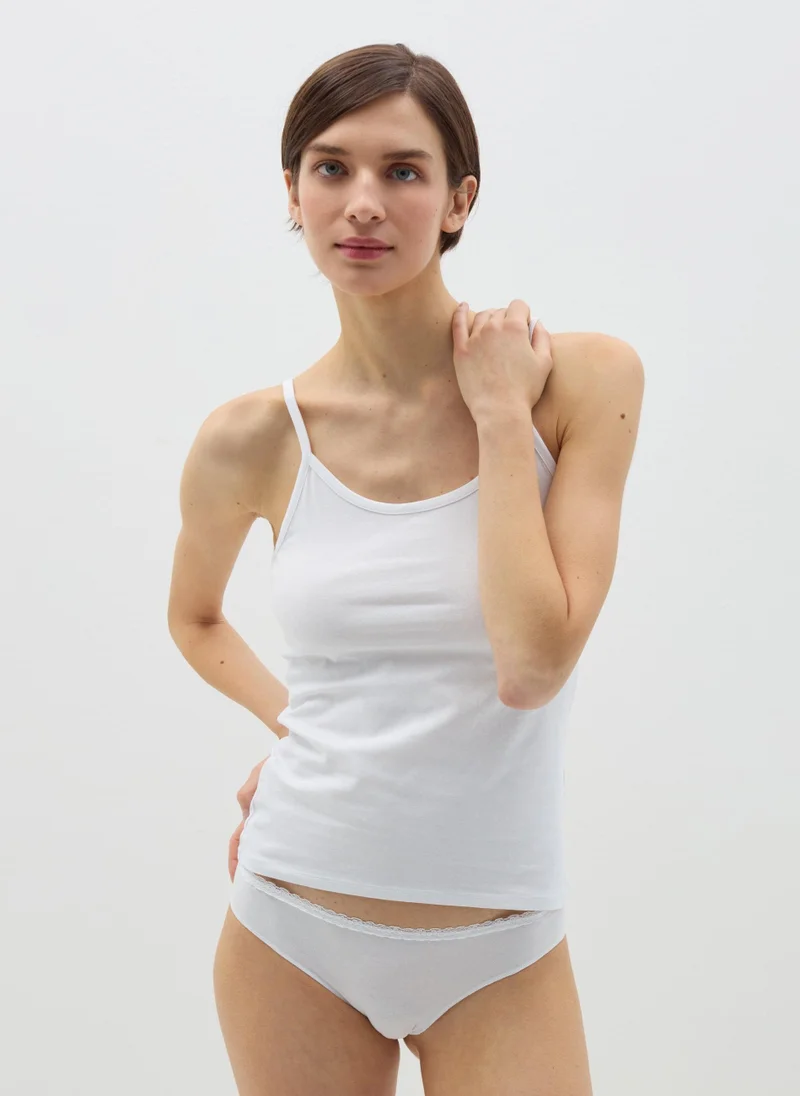 او في اس Two-Pack Stretch Cotton Vests