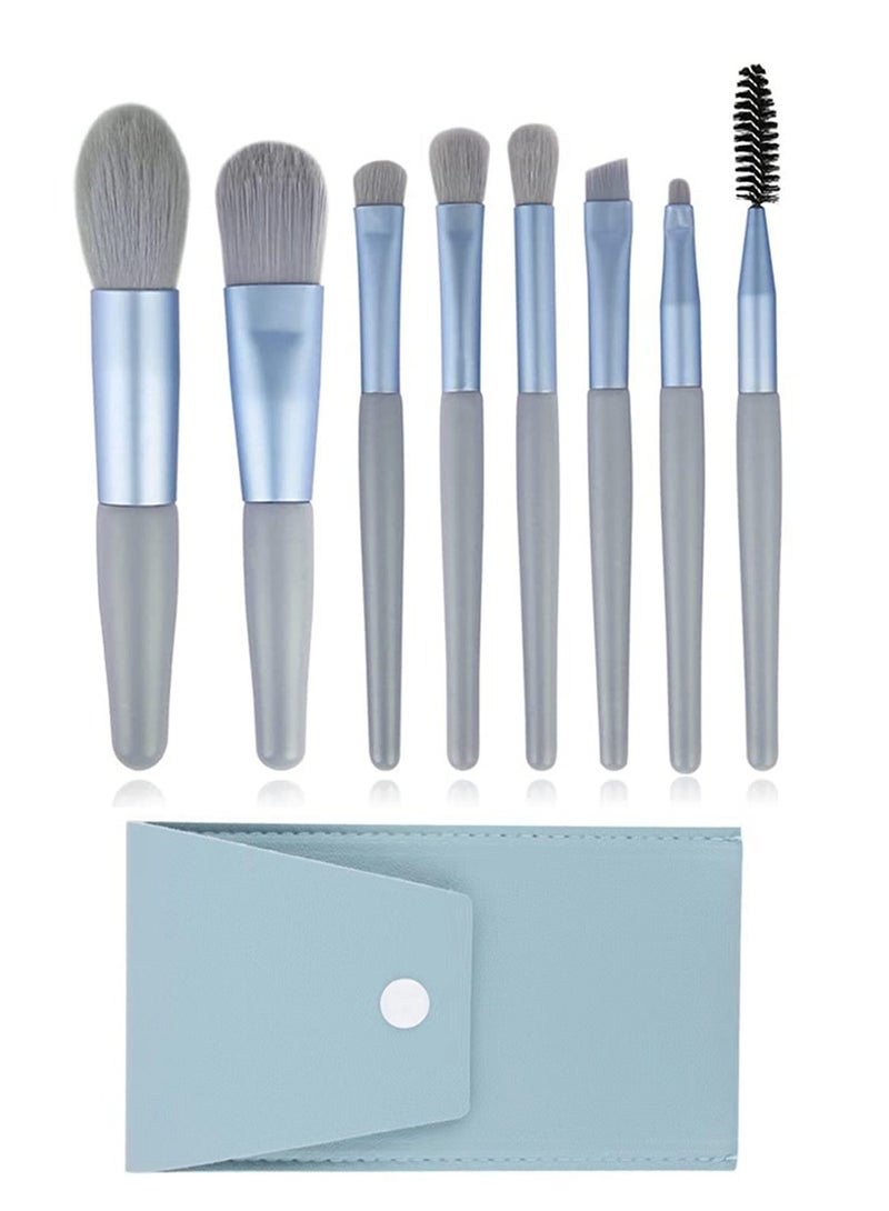 Makeup Brushes Set with Bag, 8pcs Travel Makeup Brush Kit, Travel Portable Soft Makeup Brushes Set Eye Shadow Foundation Powder Eyelash Lip Concealer Blush for Delicate Makeup Techniques - Image 1