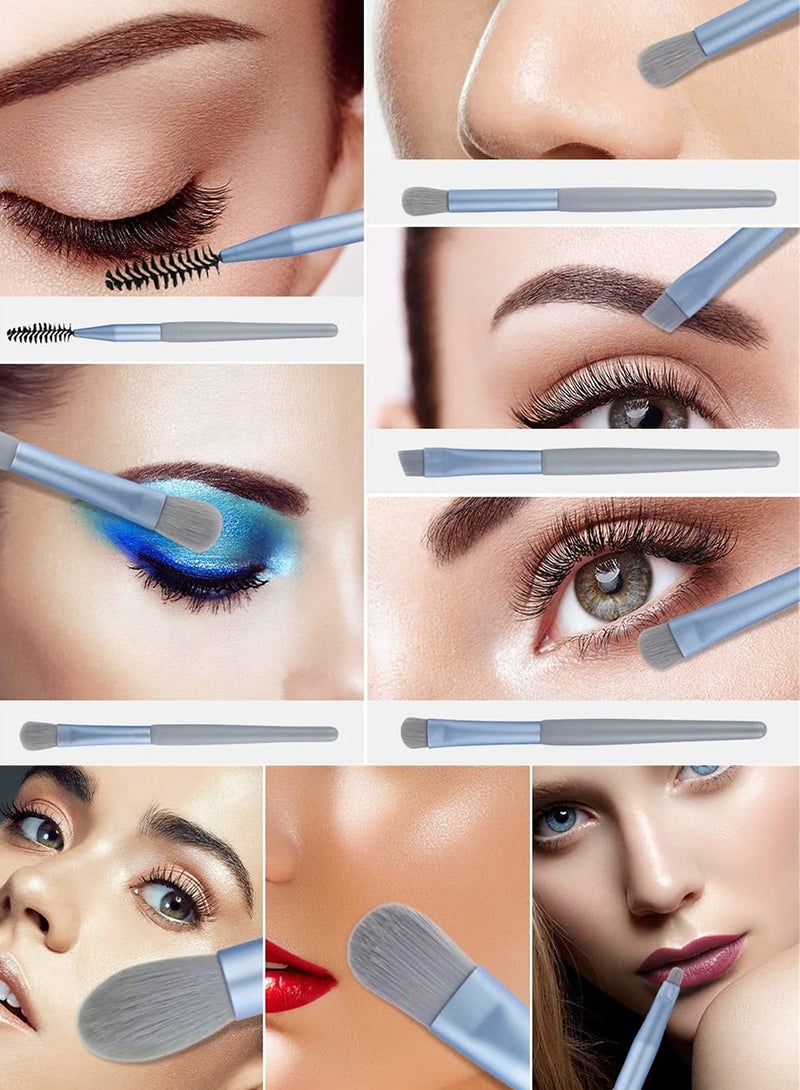 Makeup Brushes Set with Bag, 8pcs Travel Makeup Brush Kit, Travel Portable Soft Makeup Brushes Set Eye Shadow Foundation Powder Eyelash Lip Concealer Blush for Delicate Makeup Techniques - Image 5