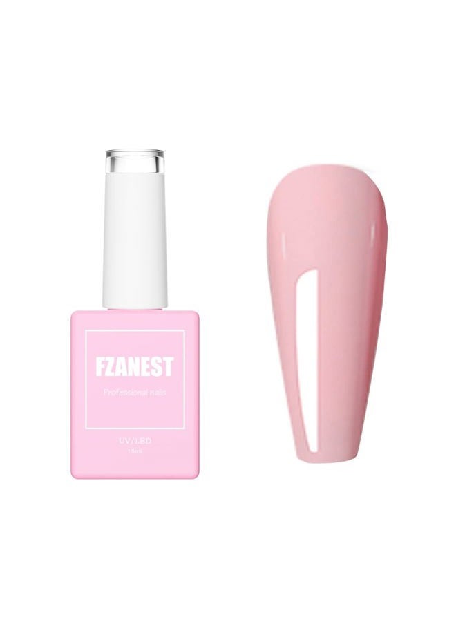 FZANEST Pastel Gel Nail Polish,15ml Baby Pink Spring Summer Color Soak Off UV Light Cure Gel Polish Soft Candy Nail Art DIY Home D27 - Image 1