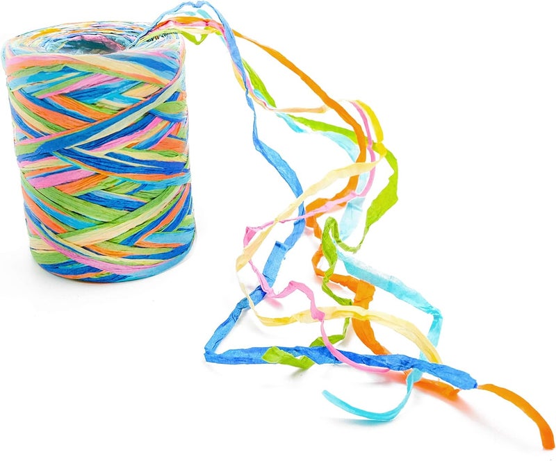 POTTIIS 3 Rolls Colored Paper String Raffia Ribbon, 80 M/262 Feet Each, 6 Ply Colored Raffia Paper Strings Packing Twine for Festival Gifts, Gift Wrapping, DIY Decoration and Craft Projects - Image 3