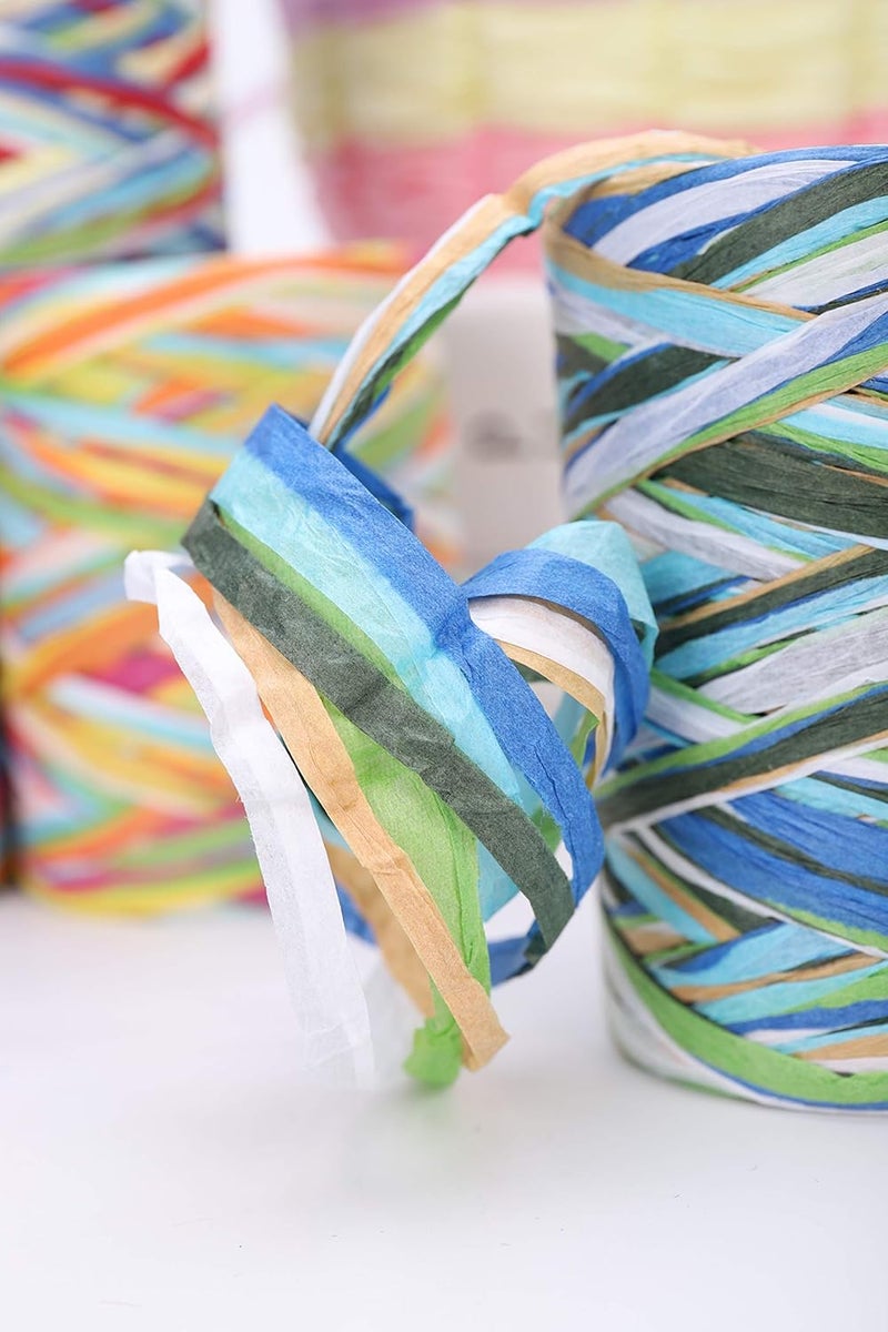 POTTIIS 3 Rolls Colored Paper String Raffia Ribbon, 80 M/262 Feet Each, 6 Ply Colored Raffia Paper Strings Packing Twine for Festival Gifts, Gift Wrapping, DIY Decoration and Craft Projects - Image 5