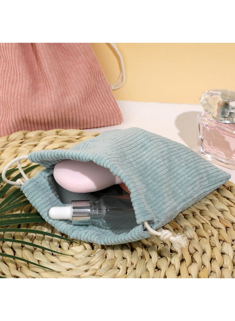 SOLARAE Small Makeup Bag, 6 Pieces Cosmetic Bag, Drawstring Type Small Makeup Pouch, Portable Velvet Cosmetic Bag, Storage Bag Drawstring Pocket, for Cosmetics Headphones Jewelry - Image 5