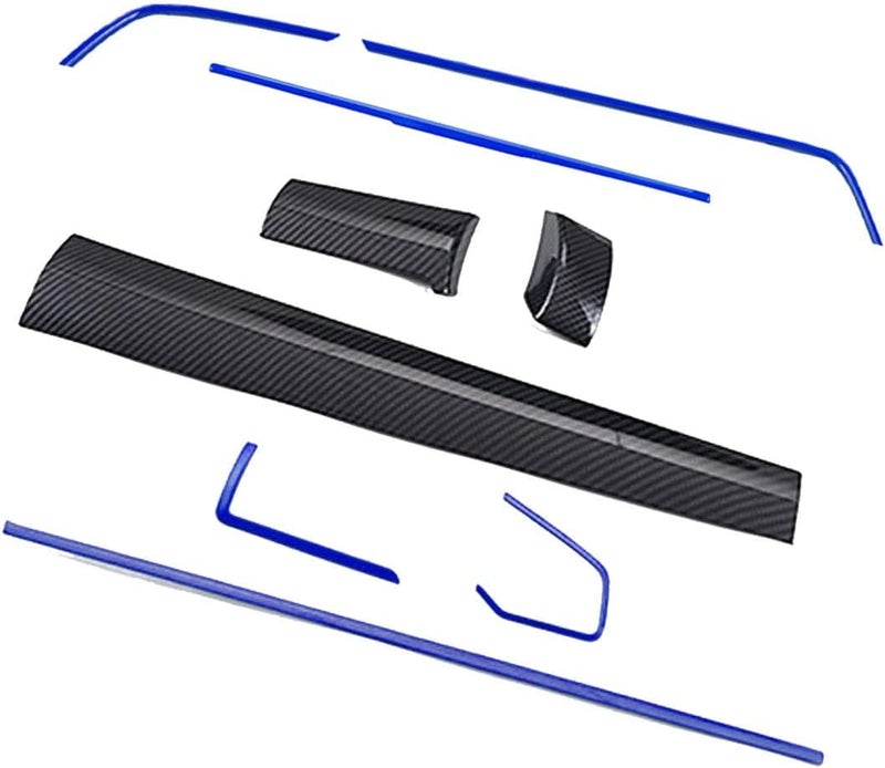 BOLTRY 9-Piece Carbon Fiber Print Interior Trim Kit for Honda 10th Civic (2016-2020) - Blue - Image 1