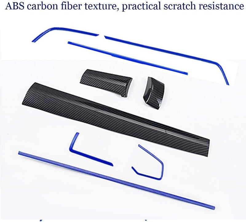 BOLTRY 9-Piece Carbon Fiber Print Interior Trim Kit for Honda 10th Civic (2016-2020) - Blue - Image 2