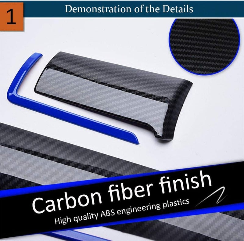 BOLTRY 9-Piece Carbon Fiber Print Interior Trim Kit for Honda 10th Civic (2016-2020) - Blue - Image 3