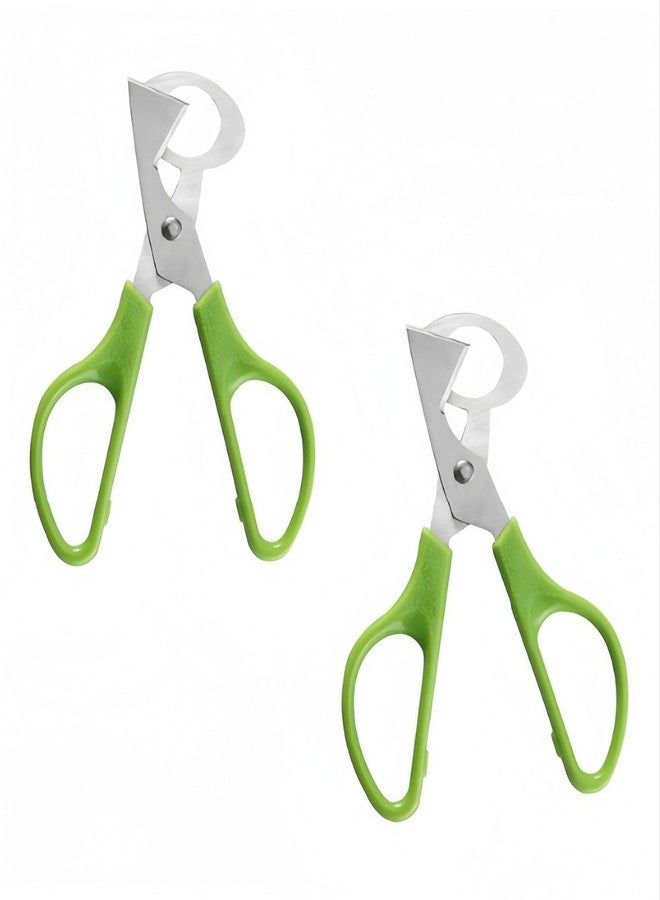 LIUSM Green Quail Egg Cutter Scissors Kitchen Shears Tool-2 Pcs - Image 1