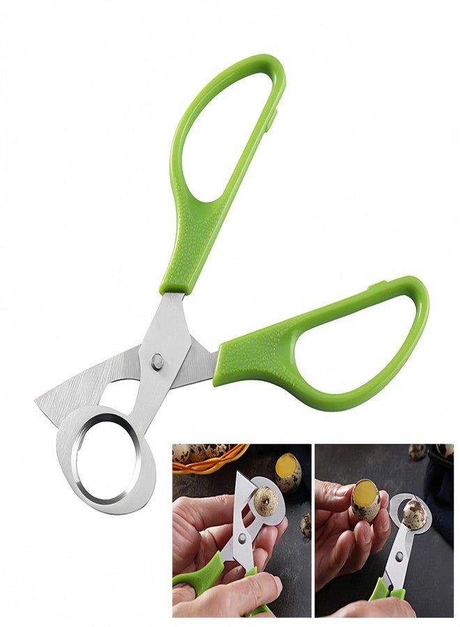LIUSM Green Quail Egg Cutter Scissors Kitchen Shears Tool-2 Pcs - Image 2