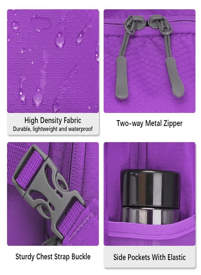 Goloni Hydration Pack - Purple, 2L, Hiking, Running, Biking, Lightweight, Insulated, Leak-Proof, Comfortable, Adjustable, Reflective, Rain Cover - Image 5