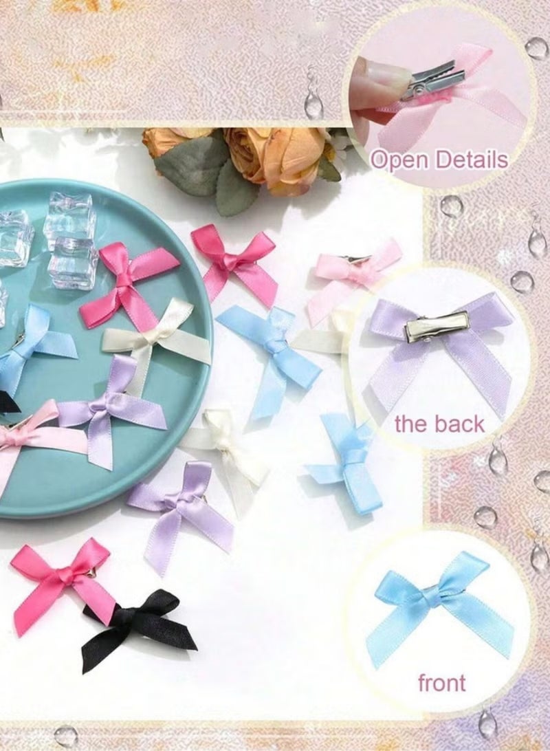 56pcs Satin Hair Bows Clips, 7 Colors Cute Hair Accessories for Girls Women, Perfect Gift - Image 3