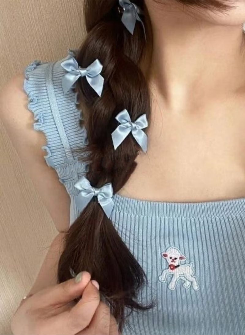 56pcs Satin Hair Bows Clips, 7 Colors Cute Hair Accessories for Girls Women, Perfect Gift - Image 5