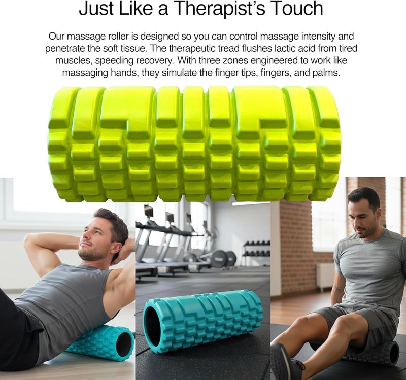 321 STRONG 5 in 1 Foam Roller Set with Hollow Core Deep Tissue Massager, Muscle Roller Stick, Stretching Strap, Spikey Plantar Fasciitis Ball, and Carry Bag, with 4K eBook - Image 2