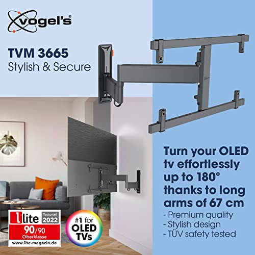 Vogel's Vogels TVM 3665 fullmotion OLED TV wall bracket for 4077 inch TVs Max 77 lbs 35 kg Swivels up to 180 FullMotion OLED TV wall mount Max VESA 600x400 Universal compatibility - Image 3