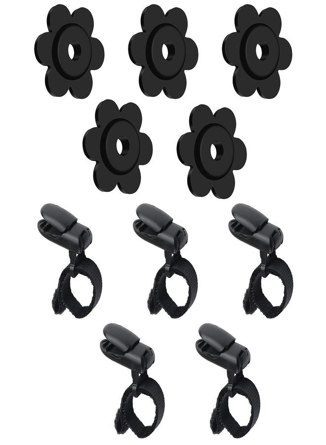 HOOSUN 10 Pack Garden Flags Clips And Stoppers,Tiger Clips For Garden Flag Holder,Rubber Stoppers Yard Flag Holder Clip for Small Flags Pole 4th of July Accessories - Image 1