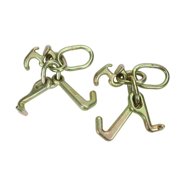 Aikosin RTJ Cluster Hook Tow Truck Car Hauler Trailer Auto Body Frame Hook WLL 4800lbfor Car Hauler Wrecker and Towing Trucks2 Pack