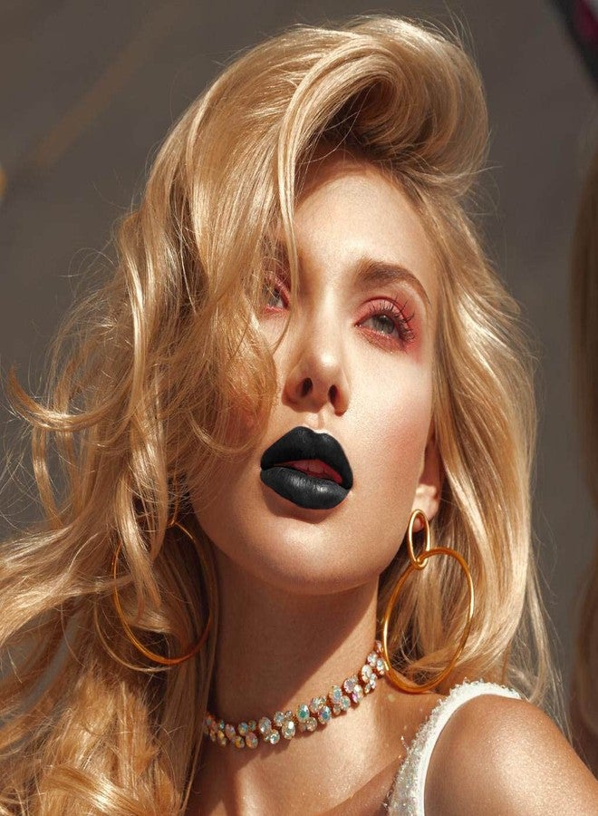 كيلشي أحمر شفاه سائل لامع من كيلشاي، أحمر شفاه مطفي، ملمع شفاه لامع، صبغة عالية، ملمع شفاه للحفلات، مكياج شفاه للنساء والفتيات، عبوة من قطعة واحدة (أسود) - Image 2