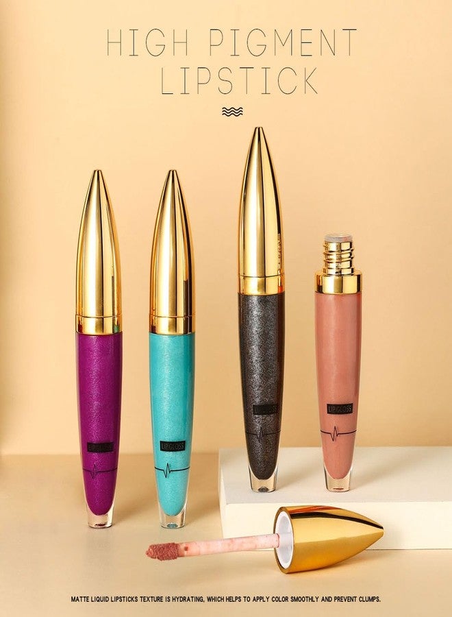 كيلشي أحمر شفاه سائل لامع من كيلشاي، أحمر شفاه مطفي، ملمع شفاه لامع، صبغة عالية، ملمع شفاه للحفلات، مكياج شفاه للنساء والفتيات، عبوة من قطعة واحدة (أسود) - Image 5