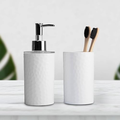 Homestrap Set of Two Plastic Soap Dispensers | Multi-Purpose Liquid Dispensers| Dispenser for Bathroom, Kitchen & Sink | Shampoo, Sanitizer, Lotion Dispensers| Rust-Free & Easy Refill Pump Design - Image 1