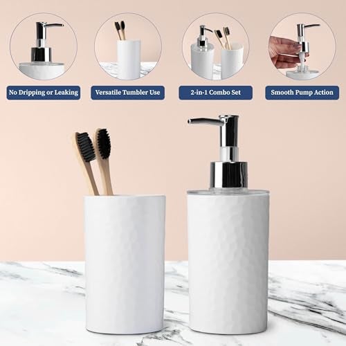 Homestrap Set of Two Plastic Soap Dispensers | Multi-Purpose Liquid Dispensers| Dispenser for Bathroom, Kitchen & Sink | Shampoo, Sanitizer, Lotion Dispensers| Rust-Free & Easy Refill Pump Design - Image 3