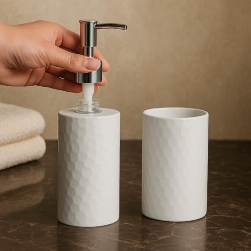 Homestrap Set of Two Plastic Soap Dispensers | Multi-Purpose Liquid Dispensers| Dispenser for Bathroom, Kitchen & Sink | Shampoo, Sanitizer, Lotion Dispensers| Rust-Free & Easy Refill Pump Design - Image 4
