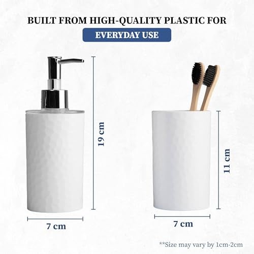Homestrap Set of Two Plastic Soap Dispensers | Multi-Purpose Liquid Dispensers| Dispenser for Bathroom, Kitchen & Sink | Shampoo, Sanitizer, Lotion Dispensers| Rust-Free & Easy Refill Pump Design - Image 2