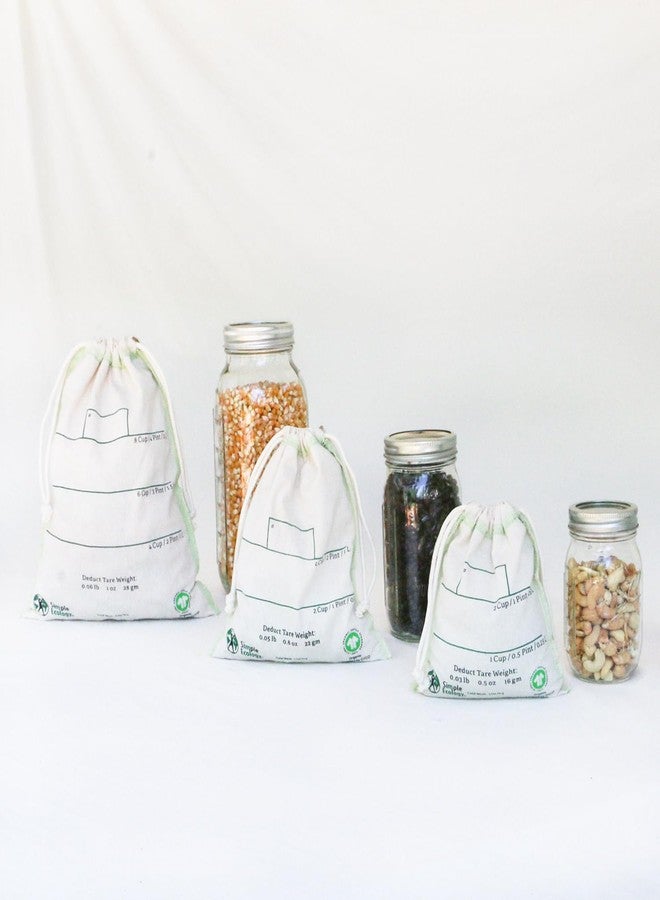 Simple Ecology Organic Cotton Reusable Bulk Bin Bags - Set of 6 (2 ea. L, M, S) - Image 2