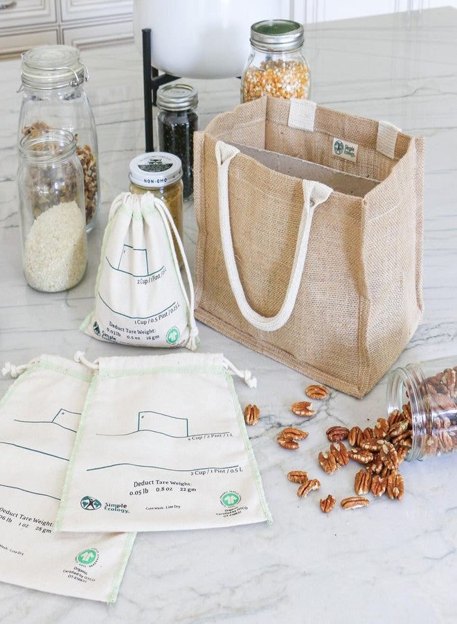 Simple Ecology Organic Cotton Reusable Bulk Bin Bags - Set of 6 (2 ea. L, M, S) - Image 4