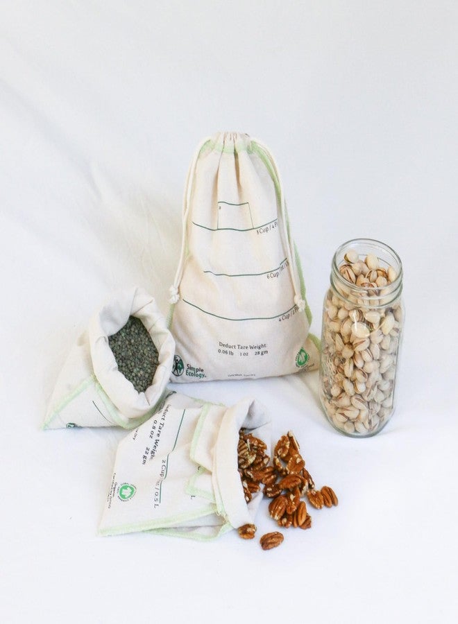 Simple Ecology Organic Cotton Reusable Bulk Bin Bags - Set of 6 (2 ea. L, M, S) - Image 3