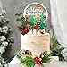 SKYCOOOOL 14PCS Christmas Cake Topper Merry Christmas Cake Decorations with Deer Santa Pine Tree for Xmas Winter Holiday Cake Decor Party Supplies Gold - Image 3