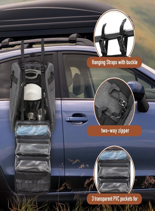 KingCamp Large Hanging Camping Cooking Utensils Bag with Backpack for Camping Cooking Set，Tactical Camping Kitchen Organizer with Paper Towel Holder & 3 Pockets for Outdoor BBQ Cooking，Bag Only - Image 5