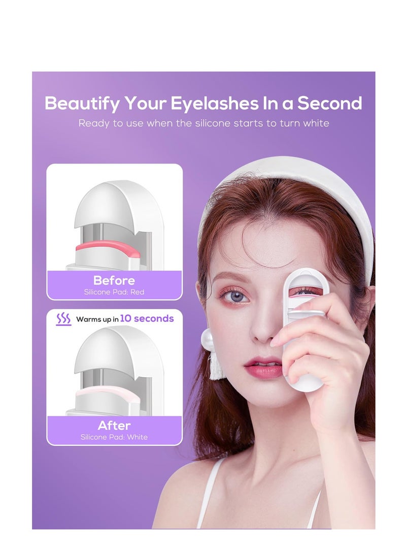 SYOSI Heated Lash Curler, 2023 New Version Electric Eyelash Curler, Rechargeable Professional 3 Heating Modes & Battery Life Display, for Women Stunning Lashes in Minutes, Heated Lash Curler Mini Portable - Image 2