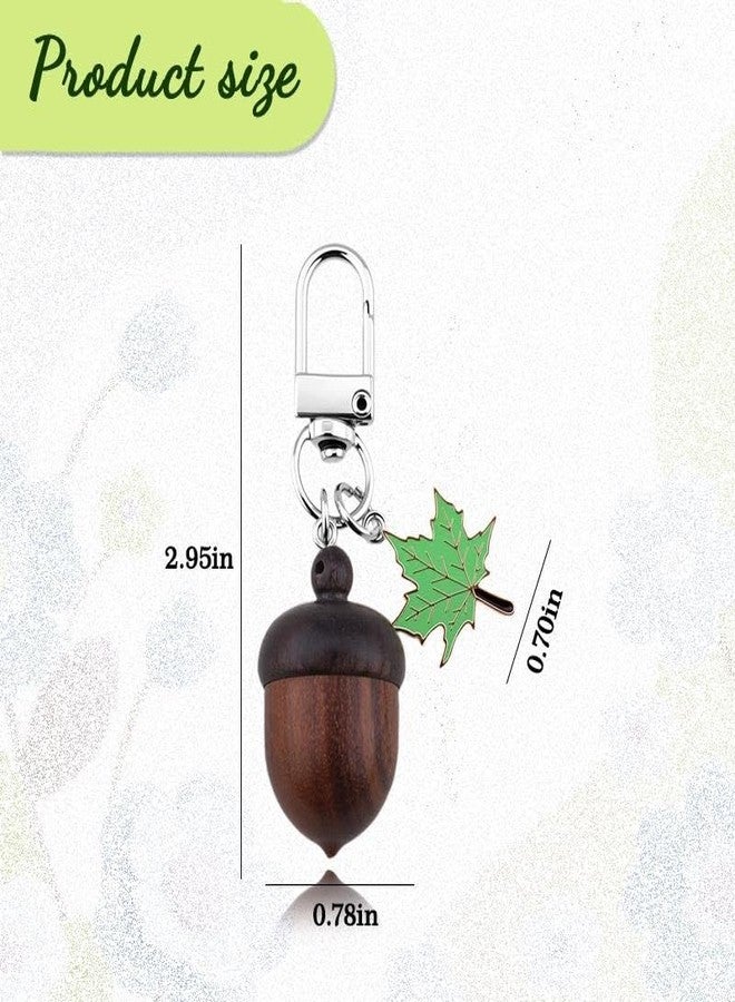 yaozeio Pill Holder Keychain for Women Men Mini Acorn Key Chain Pill Organizer Key Ring for Grandma Grandpa Medicine Container Accessories for Mom Dad Pills Holder Keyring Plant Bag Decorations - Image 2