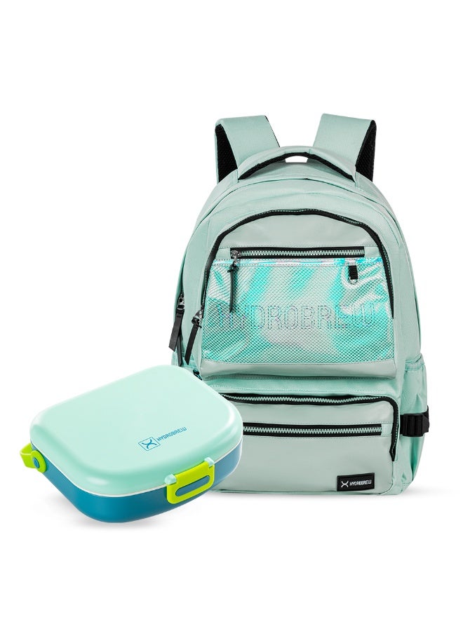 HYDROBREW حقيبة ظهر HYDROBREW 18" مع صندوق غداء بنتو - أخضر - Image 1